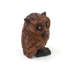 Small Carved Owl-Ornaments & Figurines-Siesta Crafts