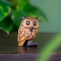 Small Carved Owl-Ornaments & Figurines-Siesta Crafts