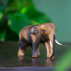 Small Thai Elephant Carving-Ornaments & Figurines-Siesta Crafts