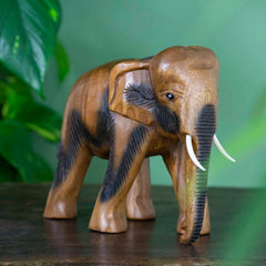 Large Thai Elephant Carving-Ornaments & Figurines-Siesta Crafts