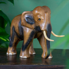Extra Large Thai Elephant Carving-Ornaments & Figurines-Siesta Crafts
