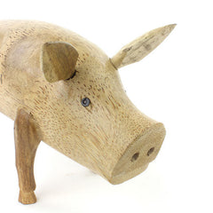 Bamboo Root Pig-Ornaments & Figurines-Siesta Crafts