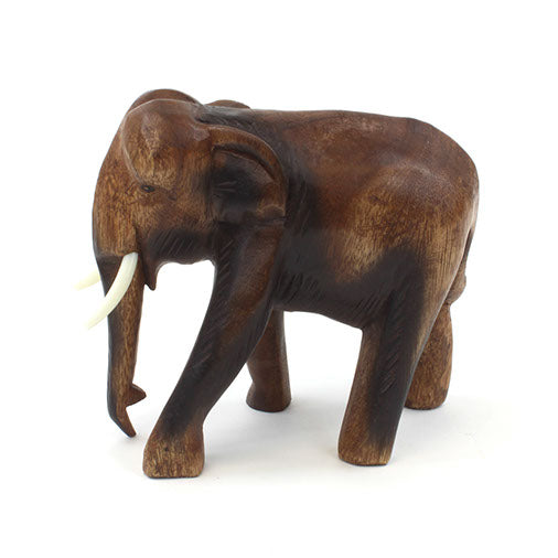 Medium Thai Elephant Carving-Ornaments & Figurines-Siesta Crafts