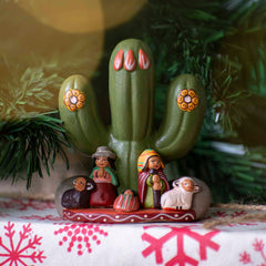 Cactus Nativity Ceramic-Christianity-Siesta Crafts
