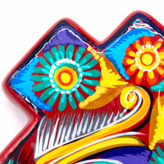 Mexican Painted Bird Block Cross-Christianity-Siesta Crafts