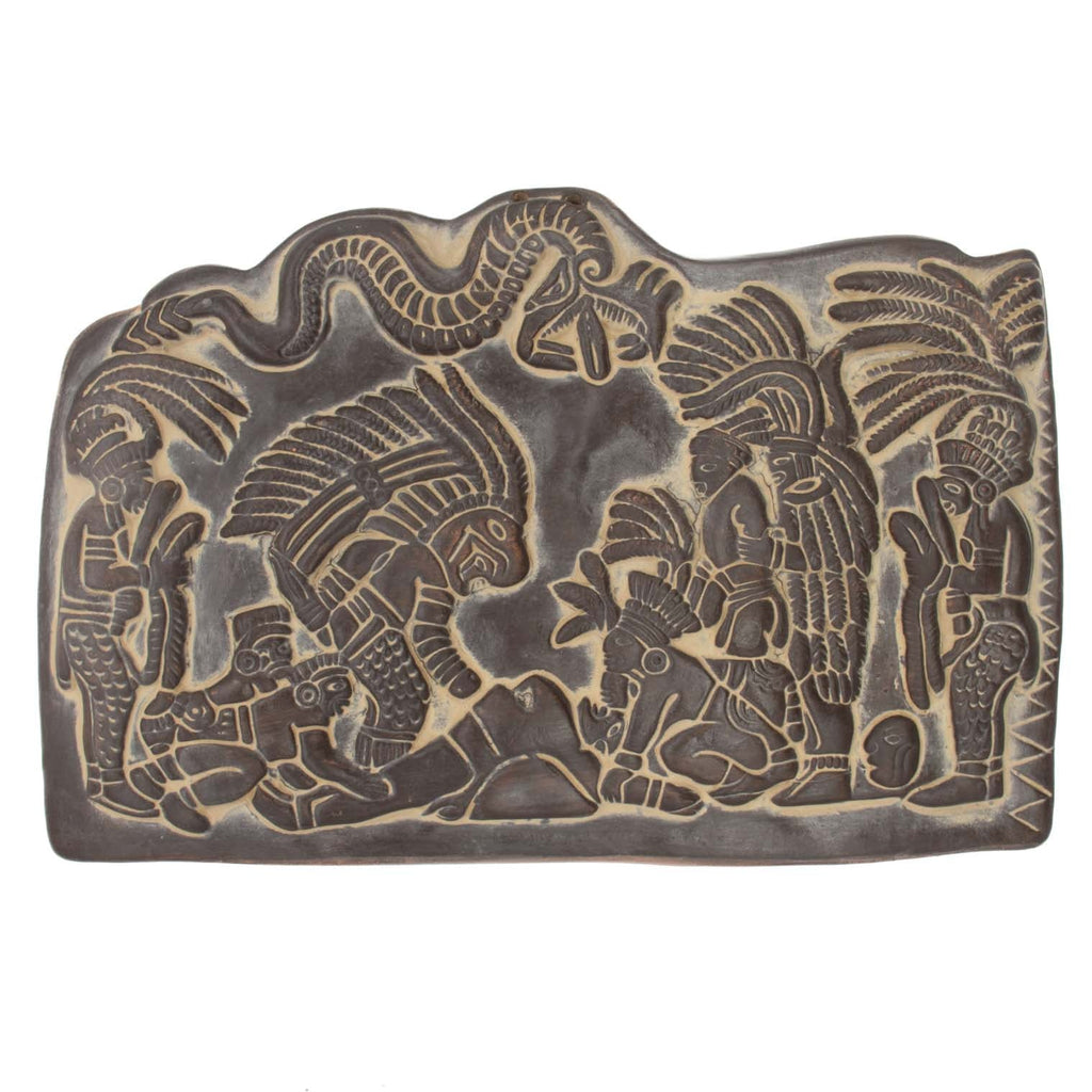 Mayan Sacrificial Scene Plaque-Central & South American-Siesta Crafts