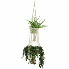 Double Macrame Plant Hanger-Plant Pots, Vases & Hangers-Siesta Crafts