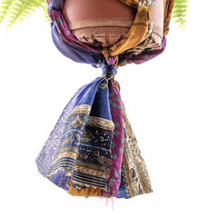 Recycled Sari Plant Hanger Large-Plant Pots, Vases & Hangers-Siesta Crafts