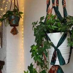 Recycled Sari Plant Hanger Large-Plant Pots, Vases & Hangers-Siesta Crafts