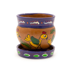 Mithila Round Flower Pot and Saucer Small-Plant Pots, Vases & Hangers-Siesta Crafts
