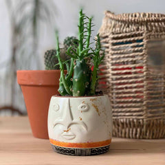 Face Design Soapstone Planter-Plant Pots, Vases & Hangers-Siesta Crafts