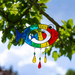 Big Fish Little Fish Suncatcher-Home Décor-Siesta Crafts