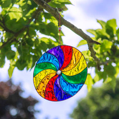 Rainbow Spiral Suncatcher-Home Décor-Siesta Crafts