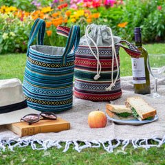 Gheri Drawstring Picnic Bag-Bags & Purses-Siesta Crafts
