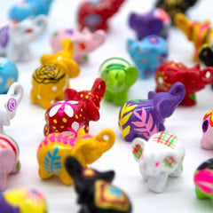 Mini Painted Resin Elephant-Ornaments & Figurines-Siesta Crafts