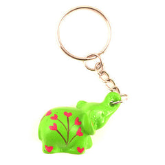 Mini Painted Elephant Keyring-Keyrings & Bag Charms-Siesta Crafts