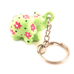 Mini Painted Elephant Keyring-Keyrings & Bag Charms-Siesta Crafts