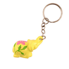 Mini Painted Elephant Keyring-Keyrings & Bag Charms-Siesta Crafts