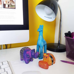 Soapstone Patterned Elephant-Ornaments & Figurines-Siesta Crafts