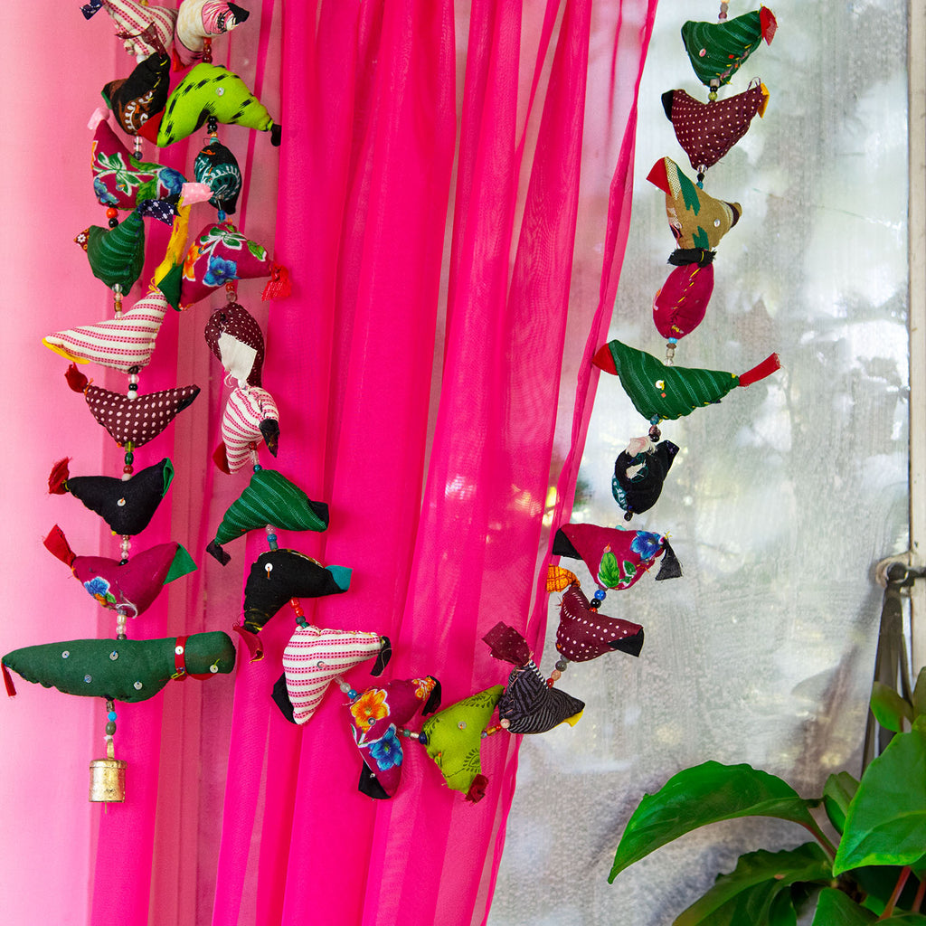 Long String of Birds with Bell-Home Décor-Siesta Crafts