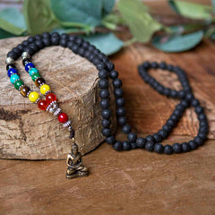 Lava Bead and Chakra Buddha Mallah Beads-Buddhism-Siesta Crafts