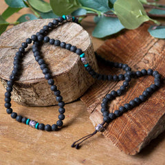 Lava Bead and Buddha Malah Beads-Buddhism-Siesta Crafts