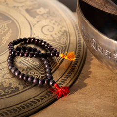 Wrist Mallah in Recycled Sari Pouch-Buddhism-Siesta Crafts