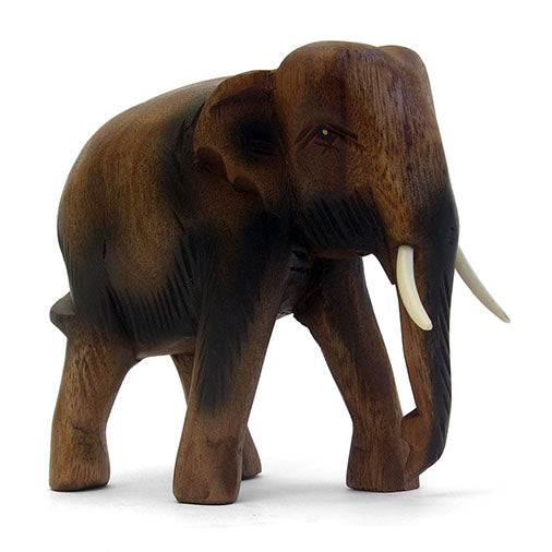 Medium Thai Elephant Carving-Ornaments & Figurines-Siesta Crafts