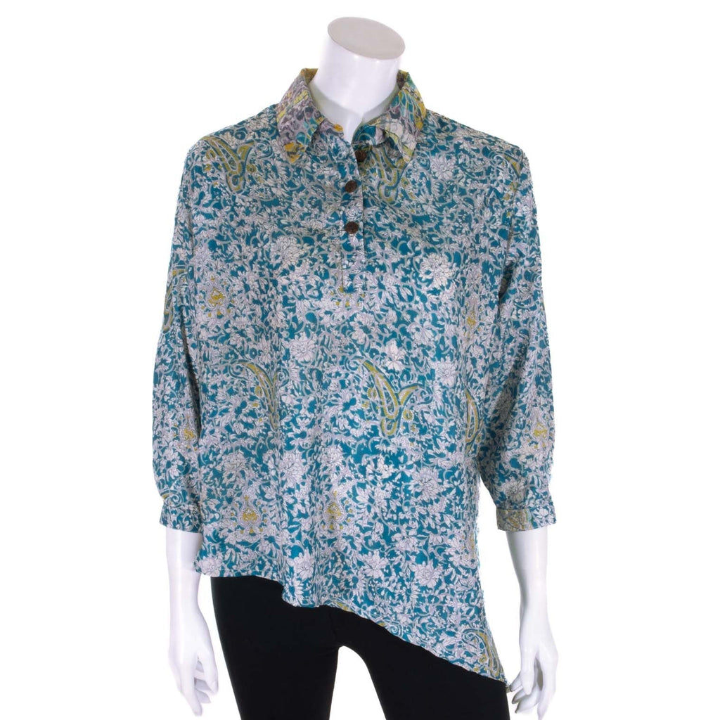 Ladies Recycled Sari Shirt-Shirts-Siesta Crafts