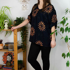 Button Sleeve Top-Tops-Siesta Crafts