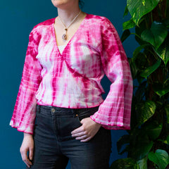 Crepe Cotton Wrap Top-Tops-Siesta Crafts
