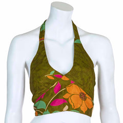 Recycled Sari Bralette Halter Top-Tops-Siesta Crafts