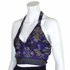 Recycled Sari Bralette Halter Top-Tops-Siesta Crafts