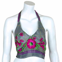 Recycled Sari Bralette Halter Top-Tops-Siesta Crafts