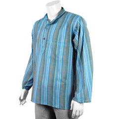 Oversize Stripy Grandad Shirt-Shirts-Siesta Crafts