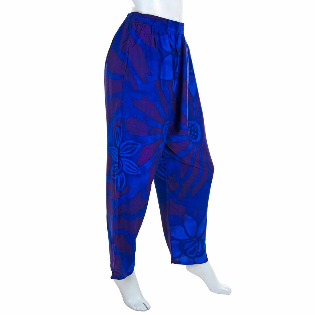 Bali Flower Printed Trousers-Trousers-Siesta Crafts