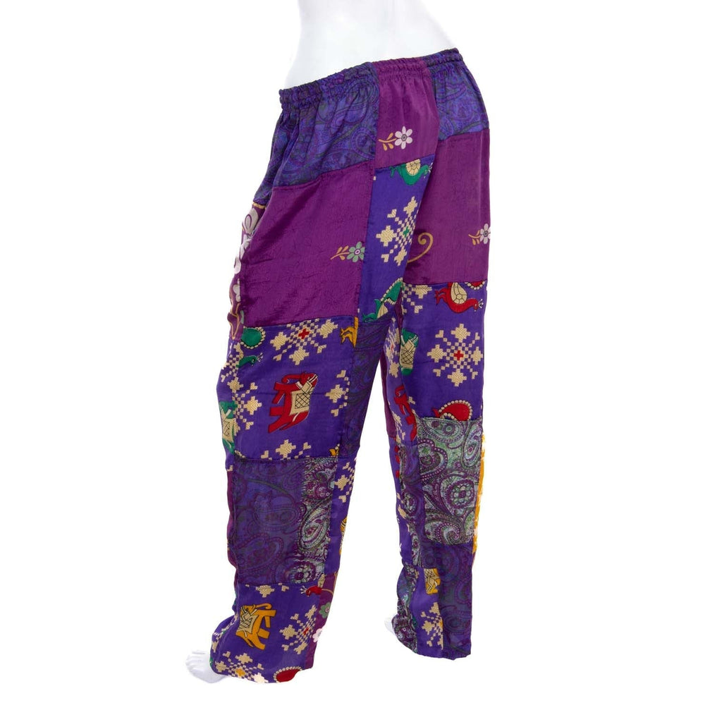 Recycled Sari Patch Trousers-Trousers-Siesta Crafts