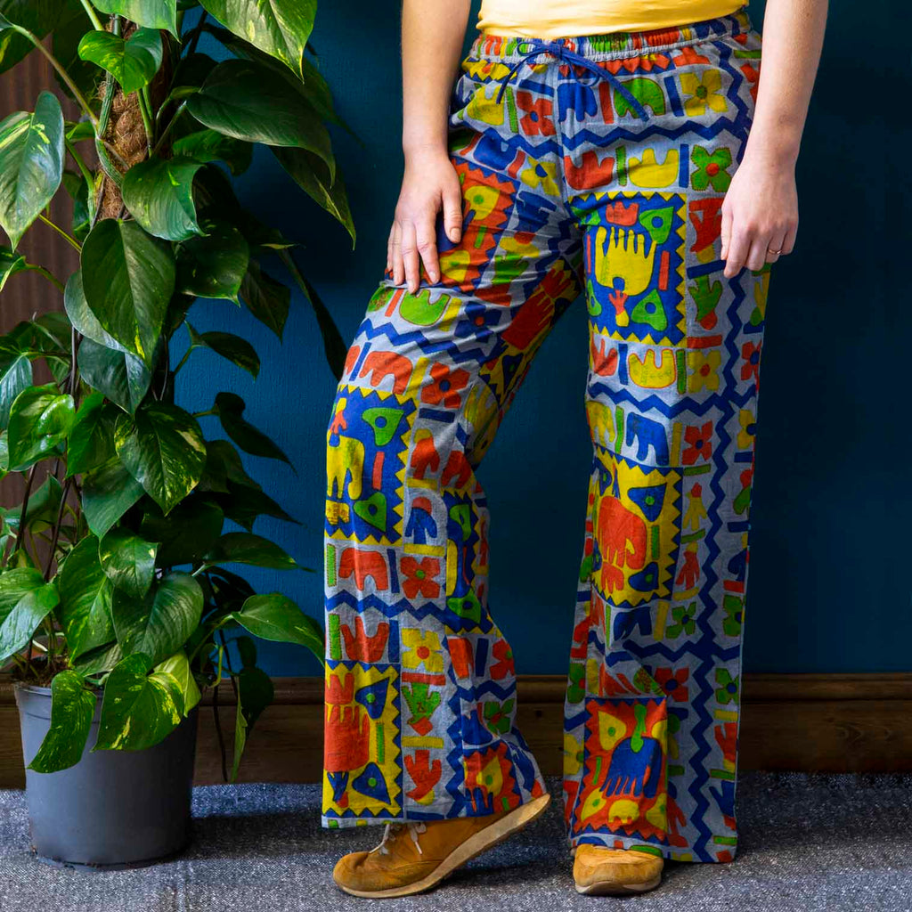 Abstract Elephant Trousers-Trousers-Siesta Crafts