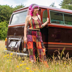 Block Print Patch Jersey Trousers-Trousers-Siesta Crafts