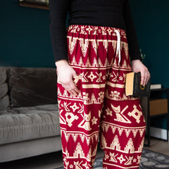 Drawstring Cat Print Trousers-Trousers-Siesta Crafts