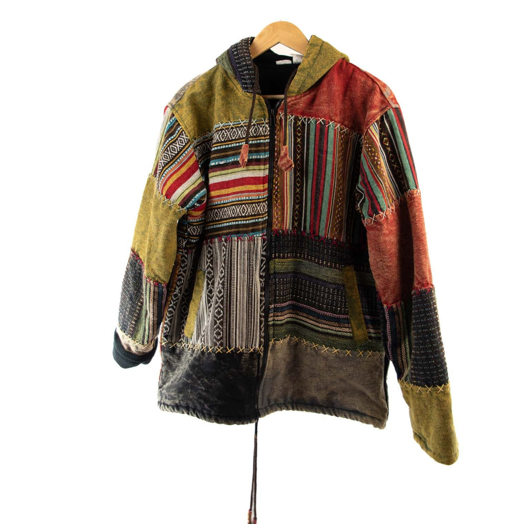Stonewash Patch Print Jacket-Coats, Jackets & Ponchos-Siesta Crafts