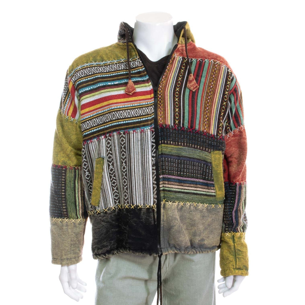 Stonewash Patch Print Jacket-Coats, Jackets & Ponchos-Siesta Crafts