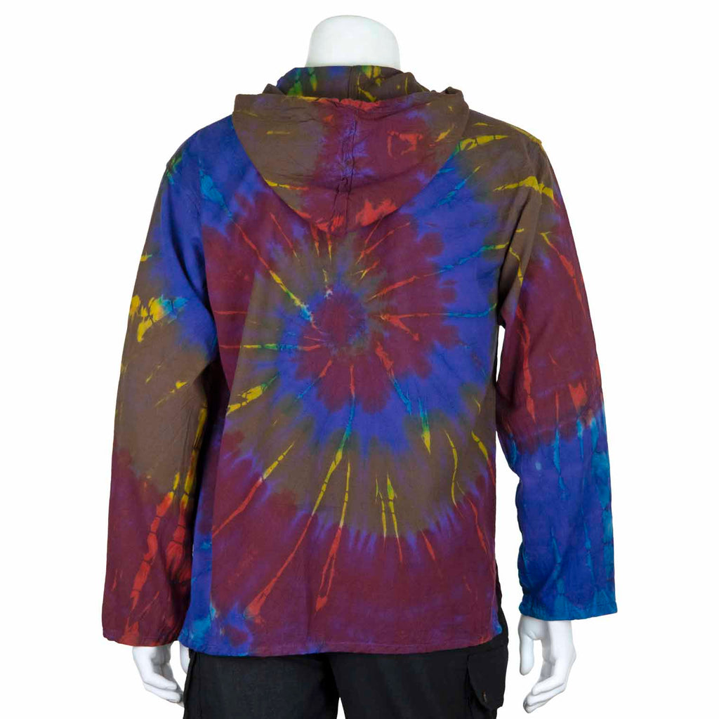 Tie Dye Button Hoodie-Jumpers, Hoodies & Cardigans-Siesta Crafts