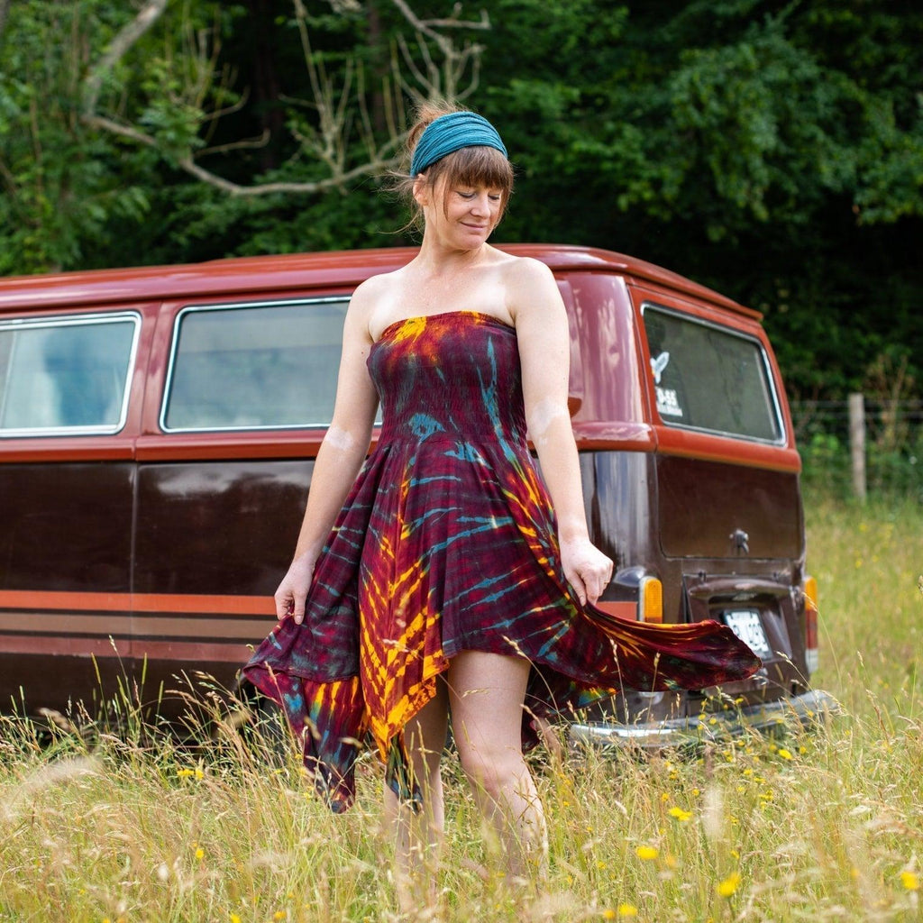 Tie Dye Festival Pixie Dress Skirt-Skirts-Siesta Crafts