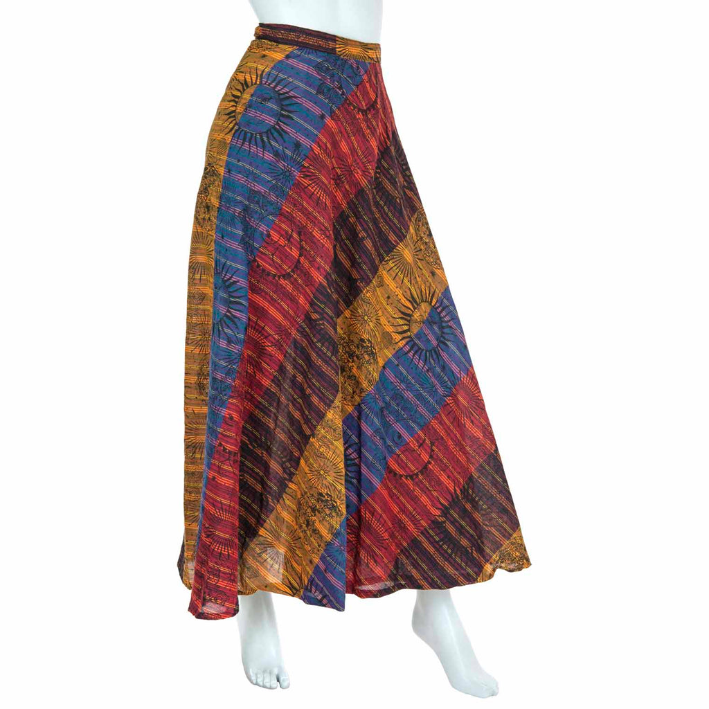 Solar Stripe Wrap Skirt-Skirts-Siesta Crafts