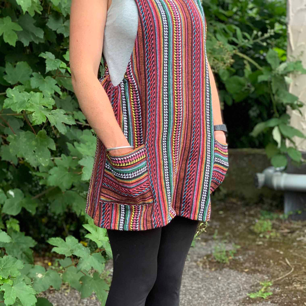 Thai Weave Dungaree Dress-Dresses-Siesta Crafts