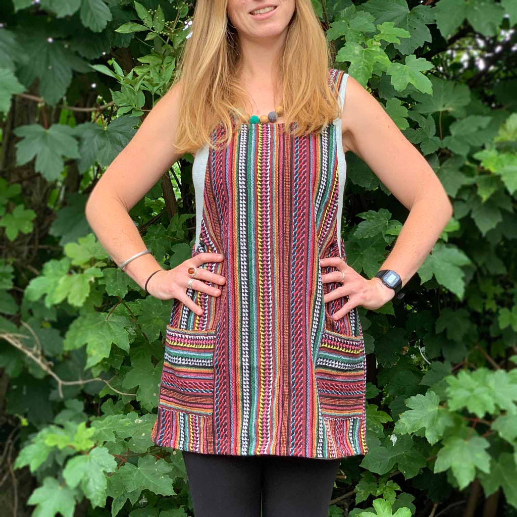 Thai Weave Dungaree Dress-Dresses-Siesta Crafts