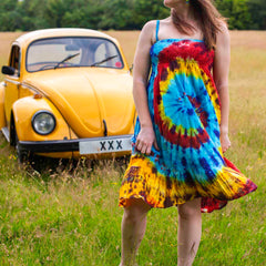 Tie Dye Strappy Dress-Dresses-Siesta Crafts
