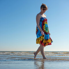Tie Dye Strappy Dress-Dresses-Siesta Crafts