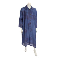 Om Fabric Long Shirt Dress-Dresses-Siesta Crafts